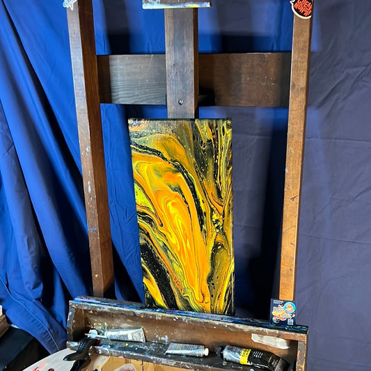 acrylic pourAcrylic Pour Art - Dynamic Lava Flow Painting 10x20