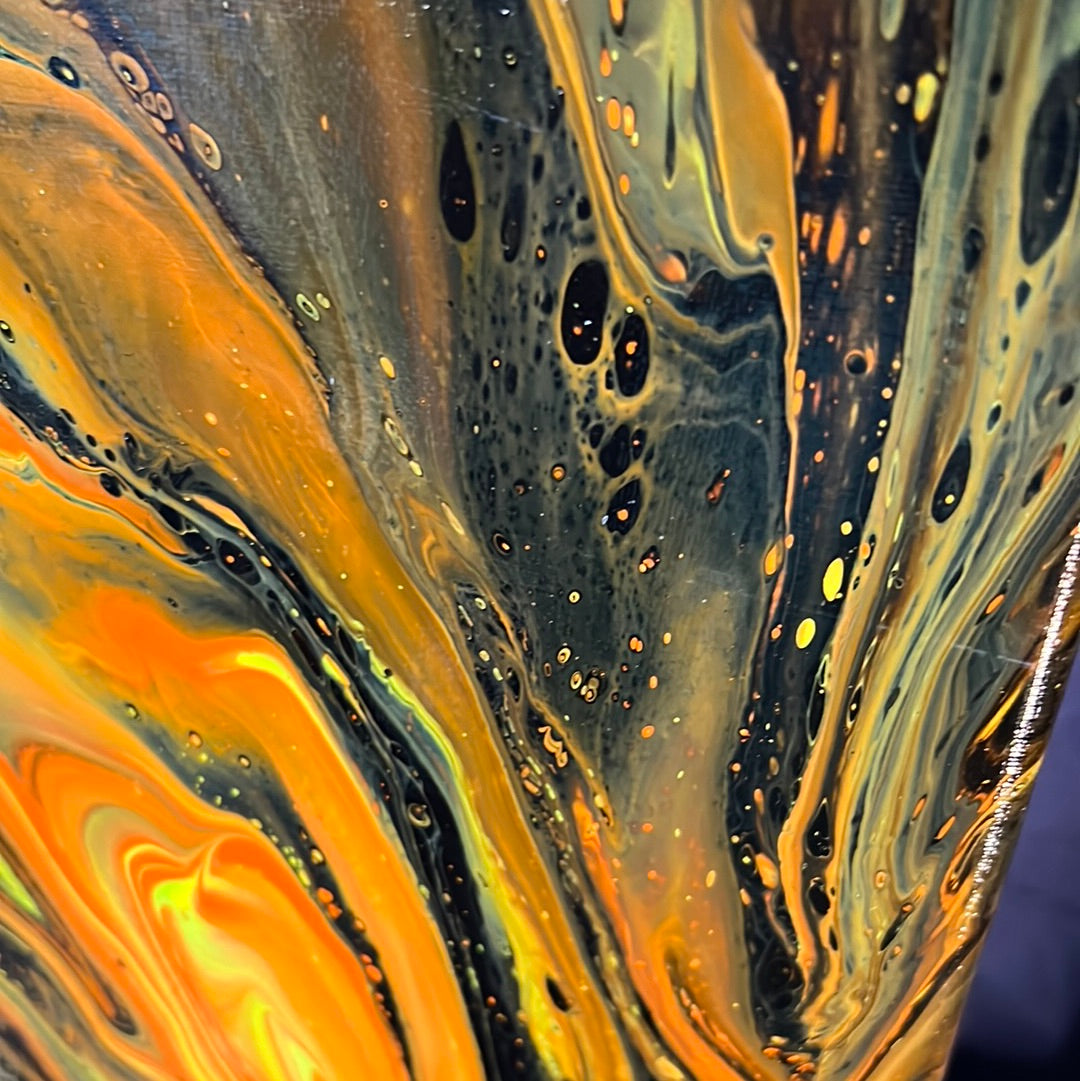 Acrylic Pour Art - Dynamic Lava Flow Painting 10x20