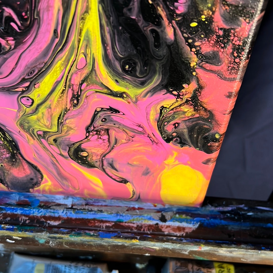 Acrylic Pour Artwork - Hot Funk Canvas Painting Online