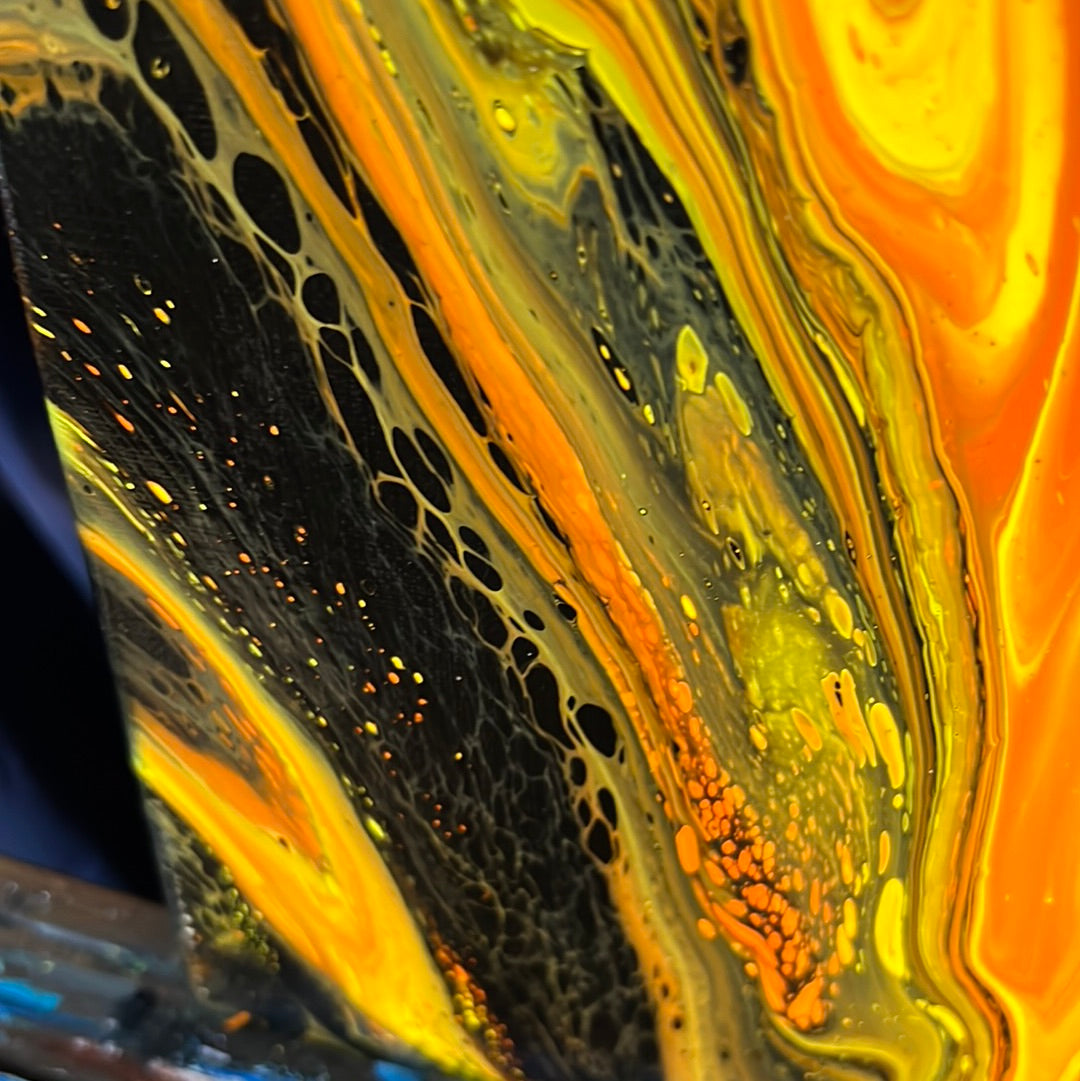 Acrylic Pour Art - Dynamic Lava Flow Painting 10x20