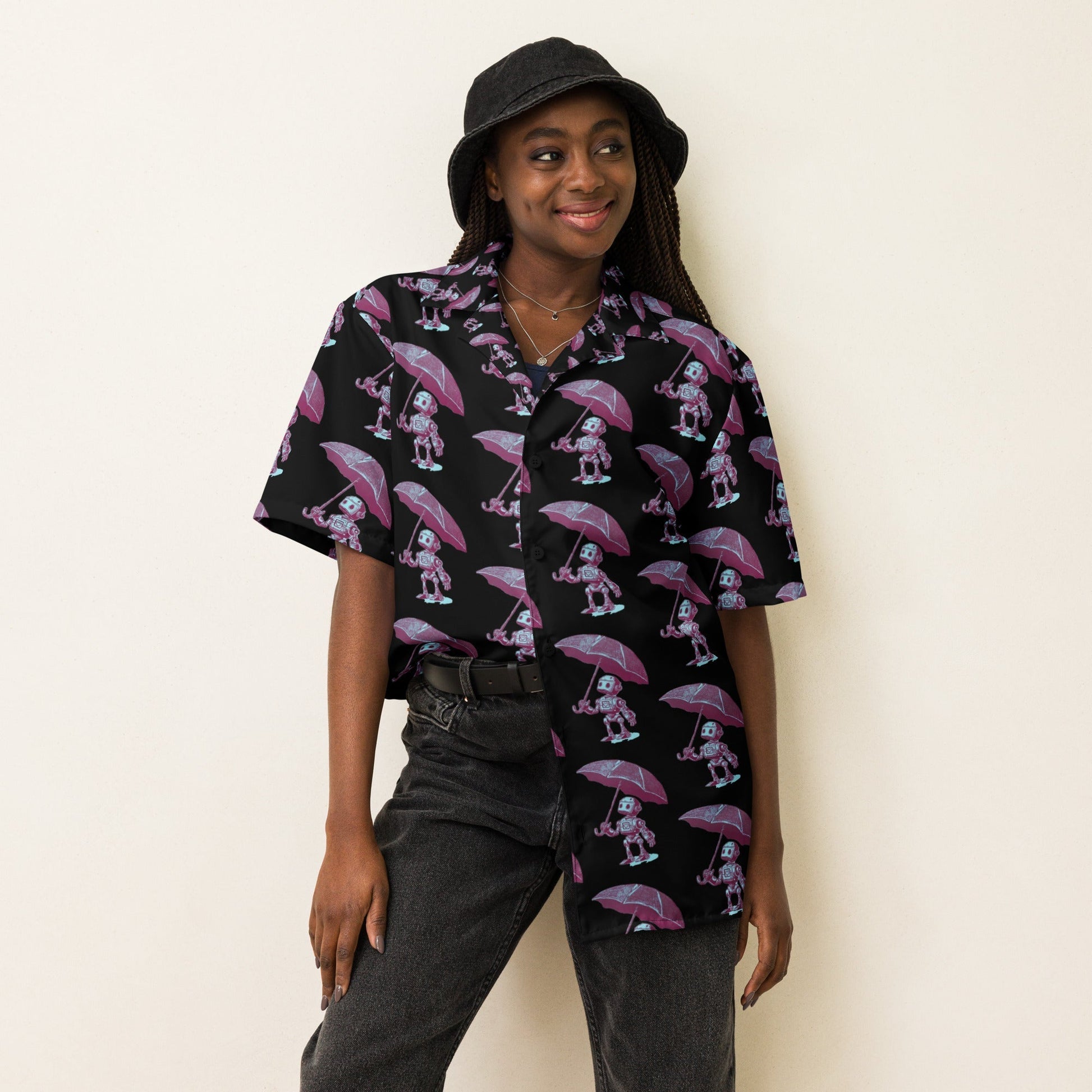 Featherlight moisture-wicking button shirt with oversized fit and UPF50+ protection.