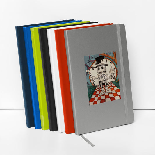Hardcover notebook with elastic closure, ribbon marker, and expandable inner pocket.