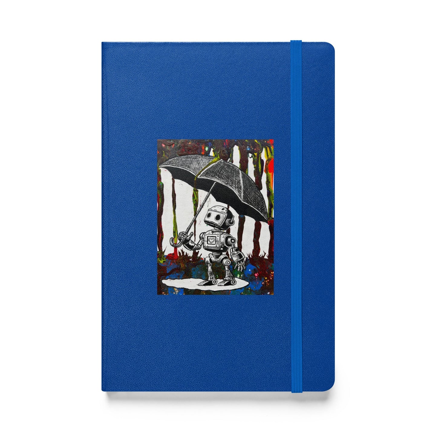 Blue Bolt Umbrella Hardcover notebook with elastic closure and ribbon marker.