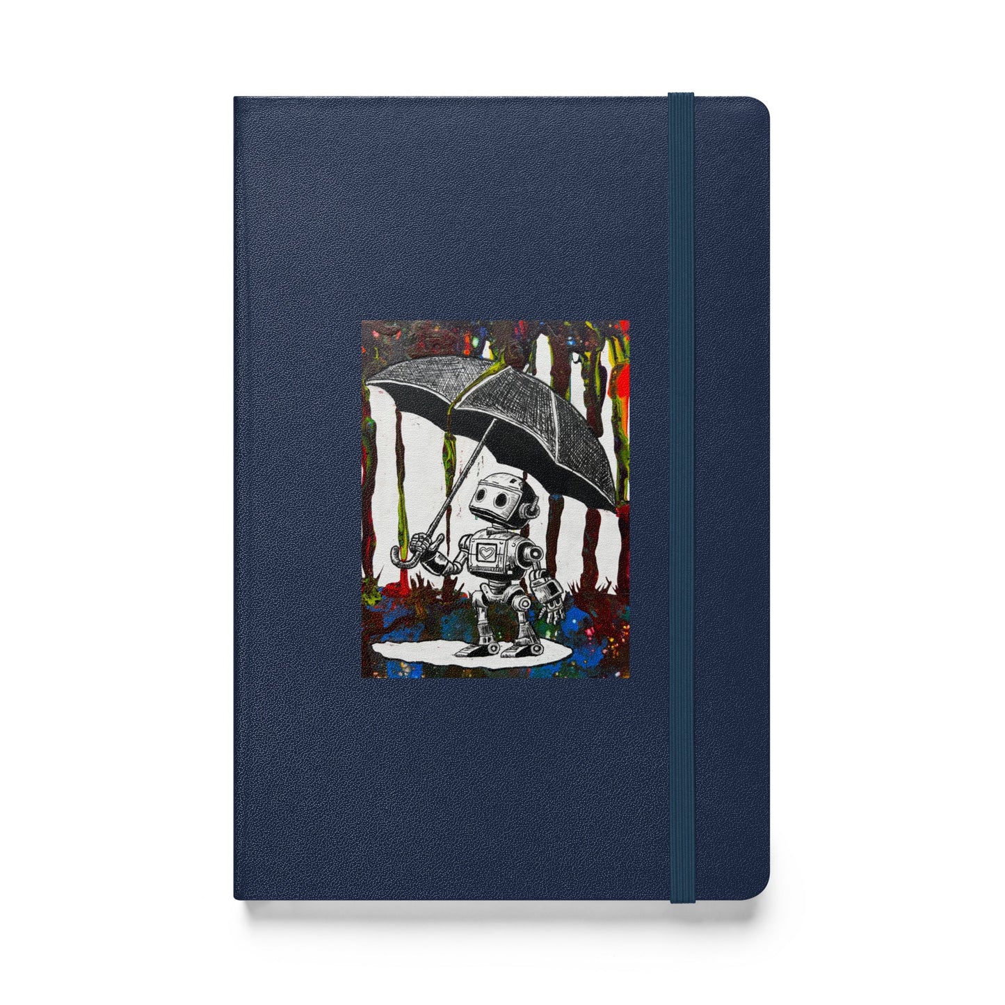 Bolt Umbrella Hardcover bound notebook with elastic closure, ribbon marker, and expandable pocket.