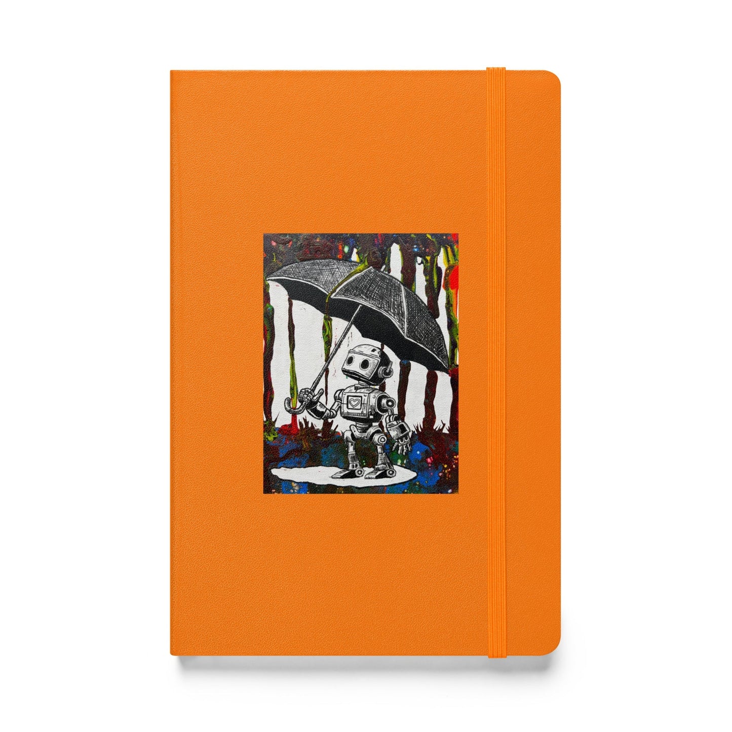 Bolt Umbrella Hardcover bound notebook with elastic closure and ribbon marker.