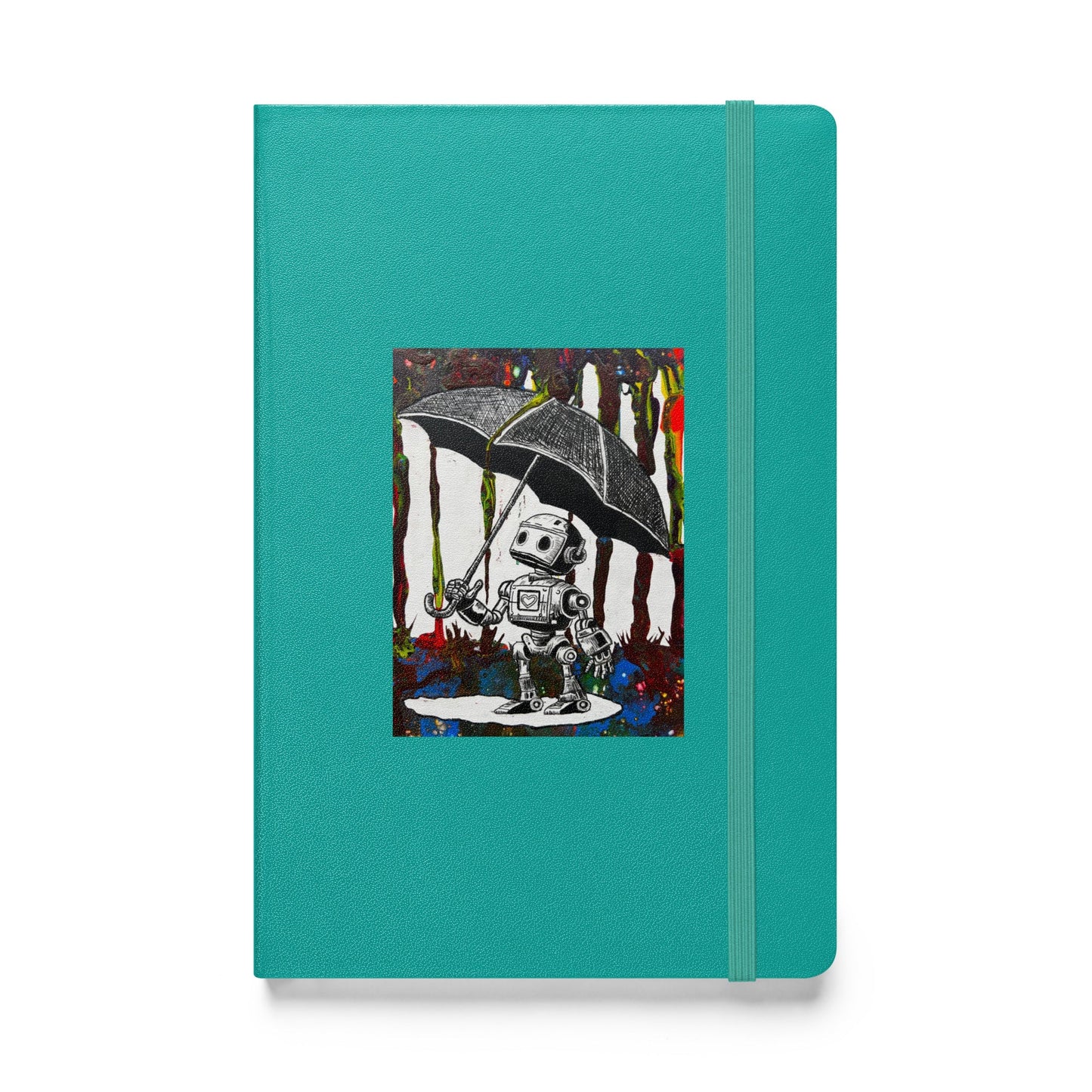 Bolt Umbrella Hardcover bound notebook with elastic closure and ribbon marker.