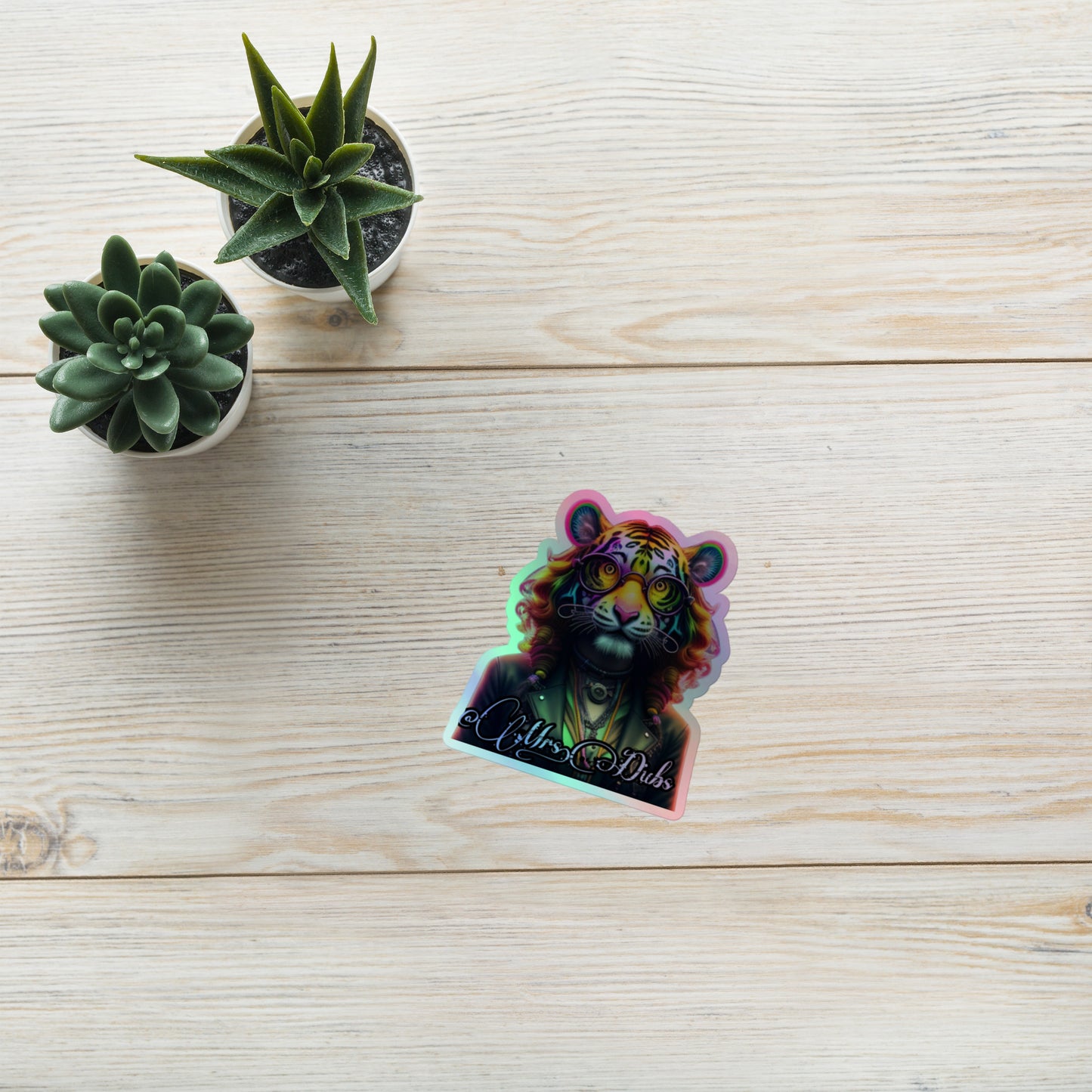 Steam Punk Tigress Holographic stickers