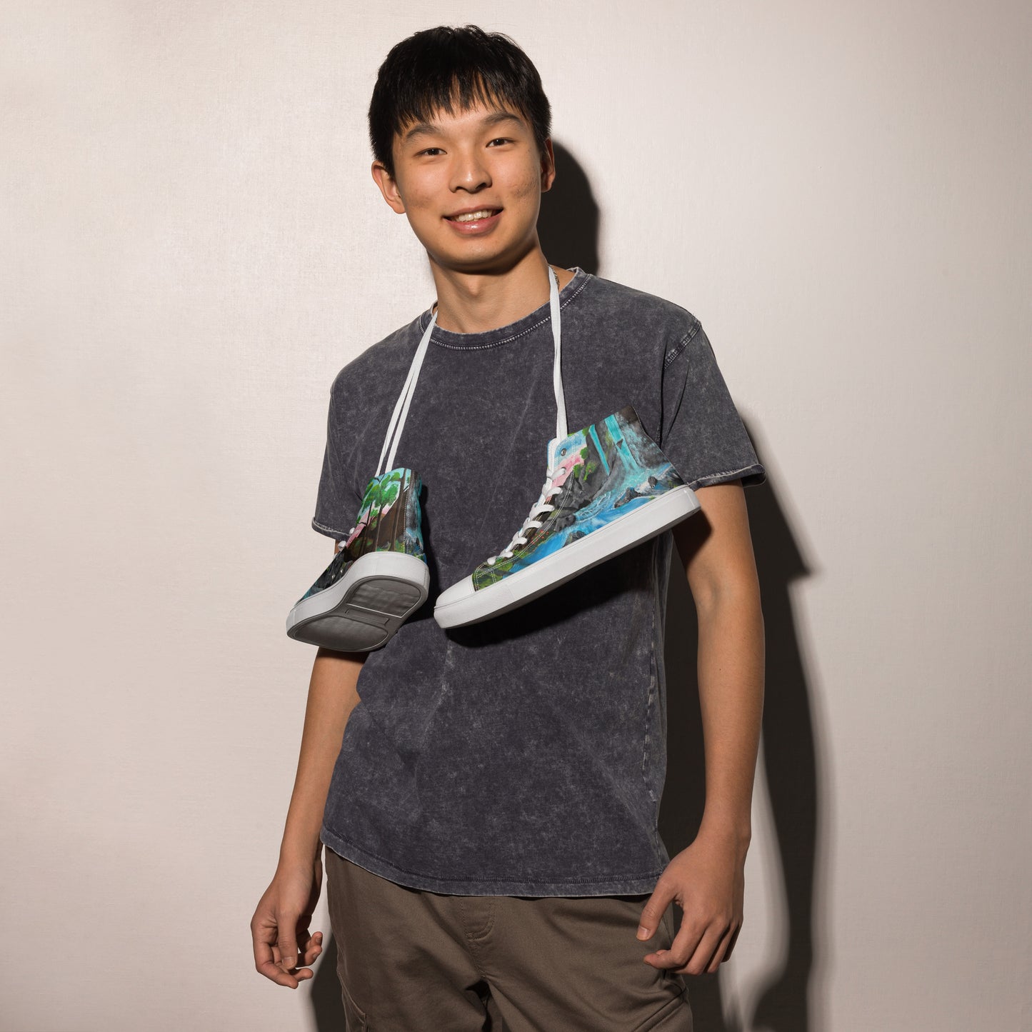 "Grotto Kicks" Men’s high top canvas shoes
