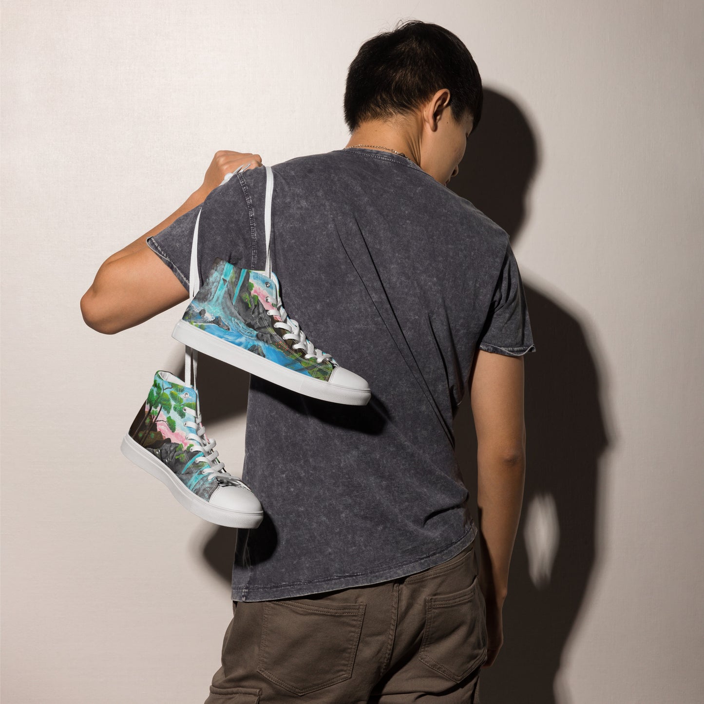 "Grotto Kicks" Men’s high top canvas shoes