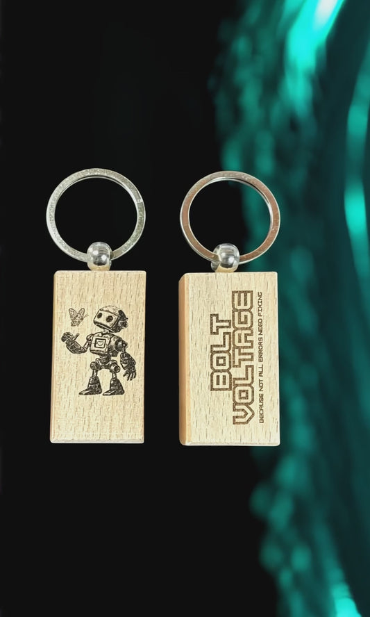 Bolt Voltage – “Old Voltage” Wooden Keychain