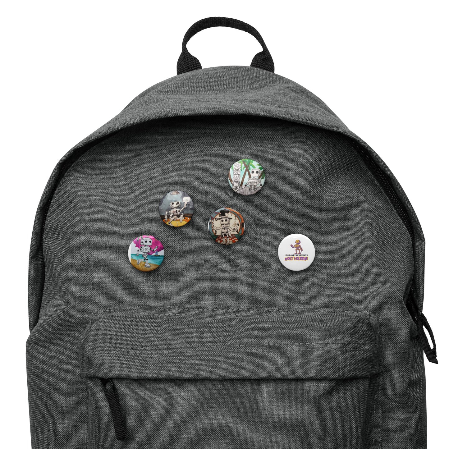 Pins Set of 5 - Bolt Voltage Art Pin ButtonsProduct mockup