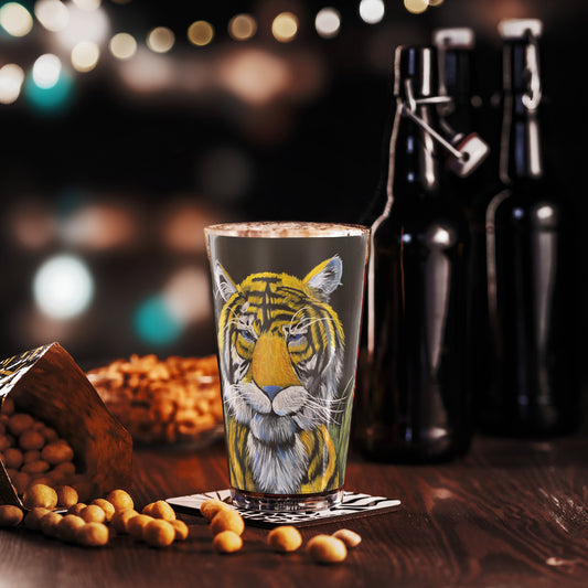 Tiger Shaker pint glass