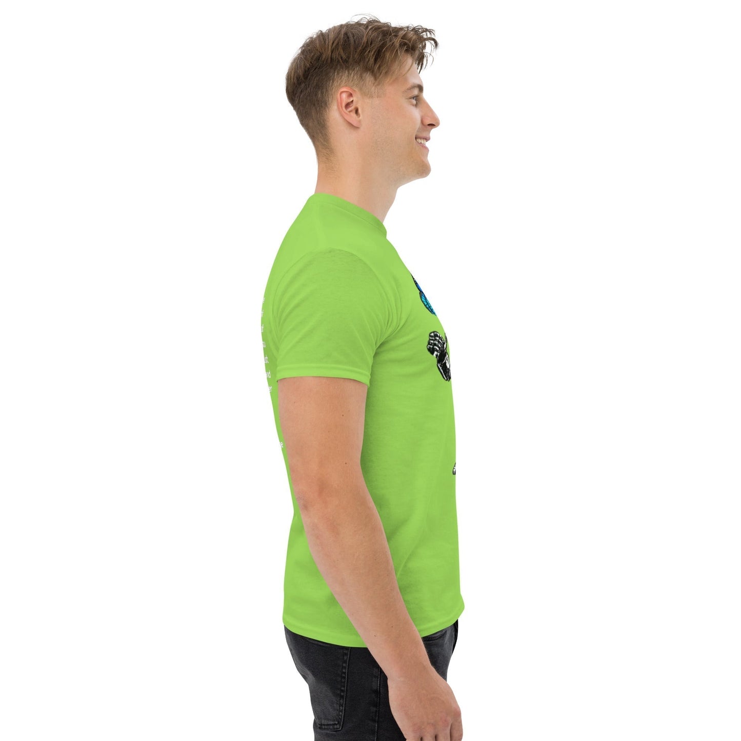 Futuristic blue Bolt and The Butterfly t-shirt in premium cotton with classic unisex fit.