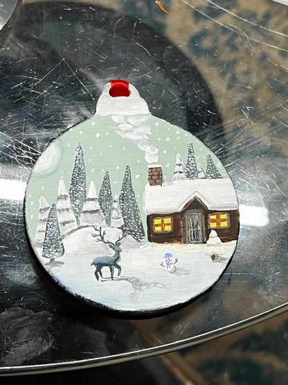 Hand Painted wood ornament