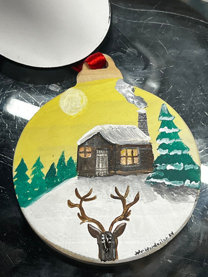 Hand Painted wood ornament