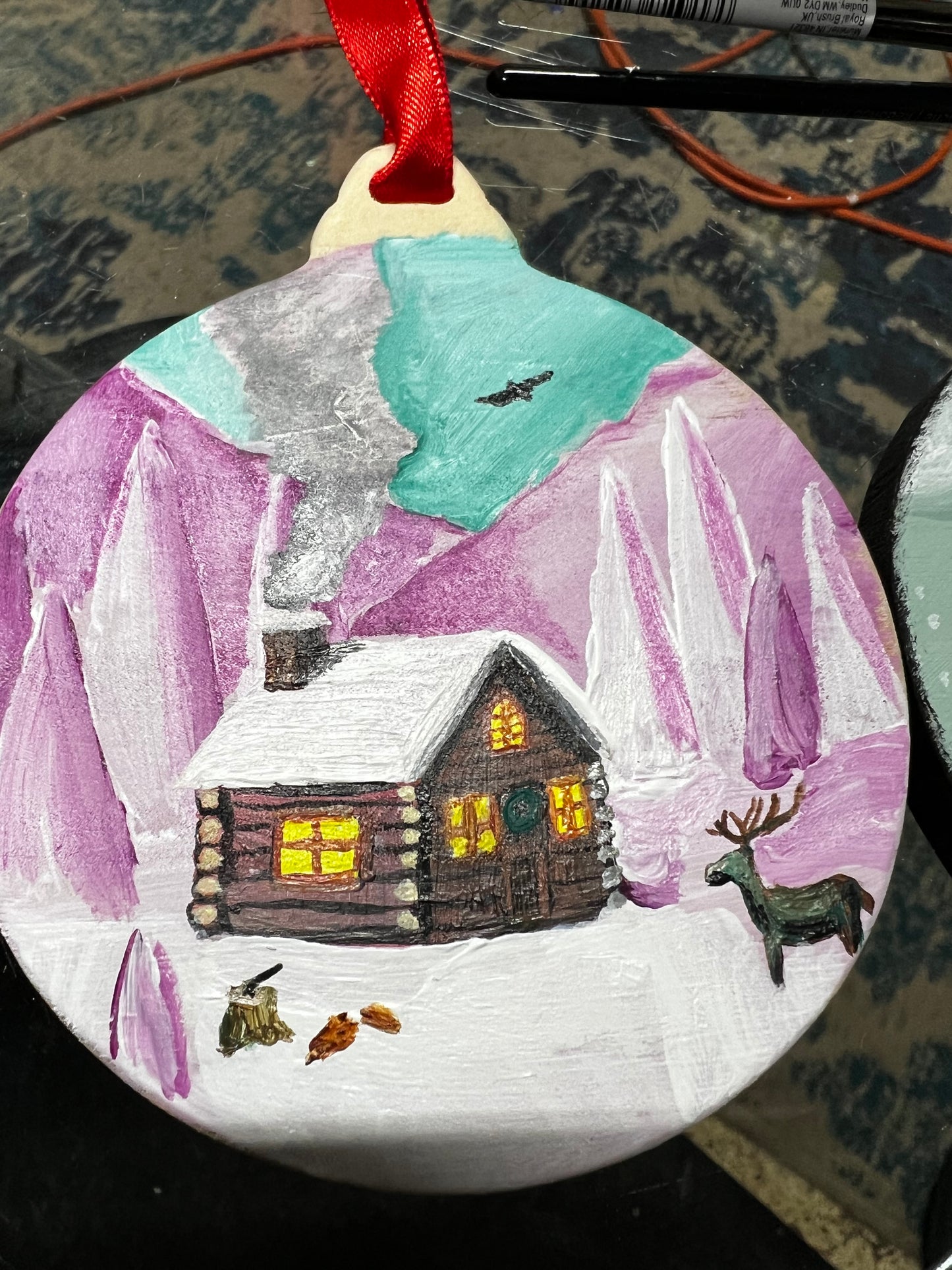 Hand Painted wood ornament