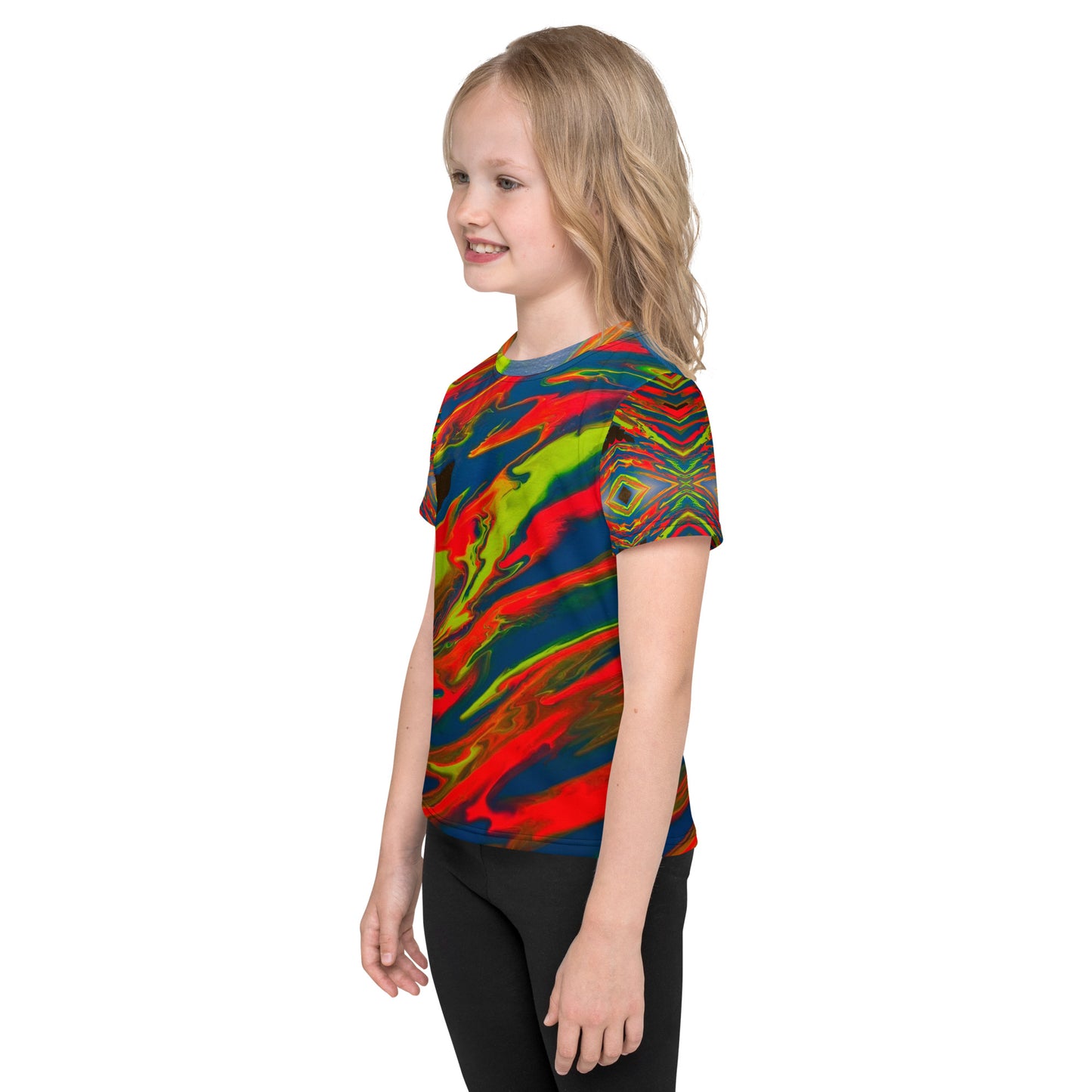 Rainbow Splat Kids crew neck t-shirt