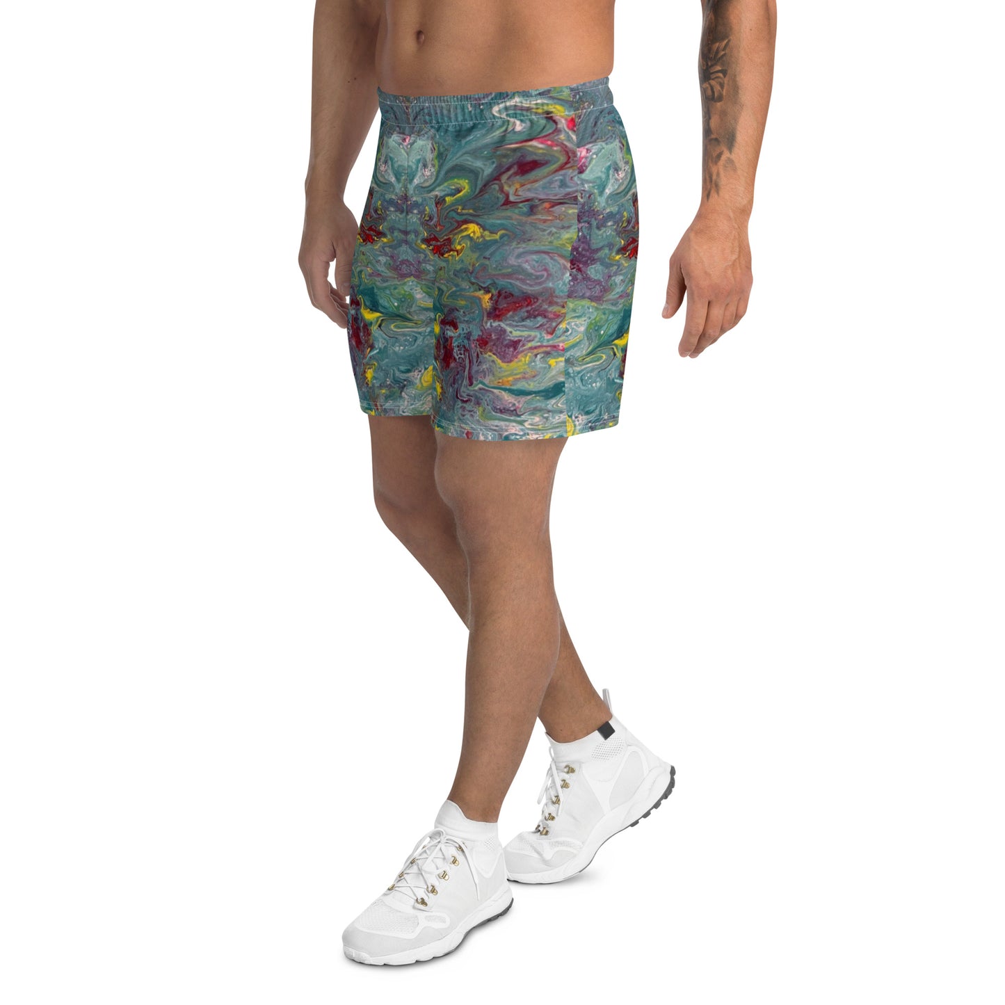 Teal Tapestry Athletic Shorts