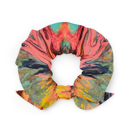 Rainbow Fire Recycled Scrunchie