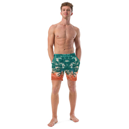Teal Ripples Men's swim trunks