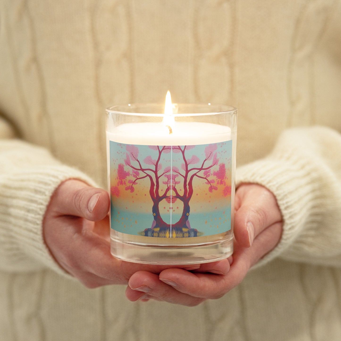 Zen Blossom Tree Glass jar soy wax candle