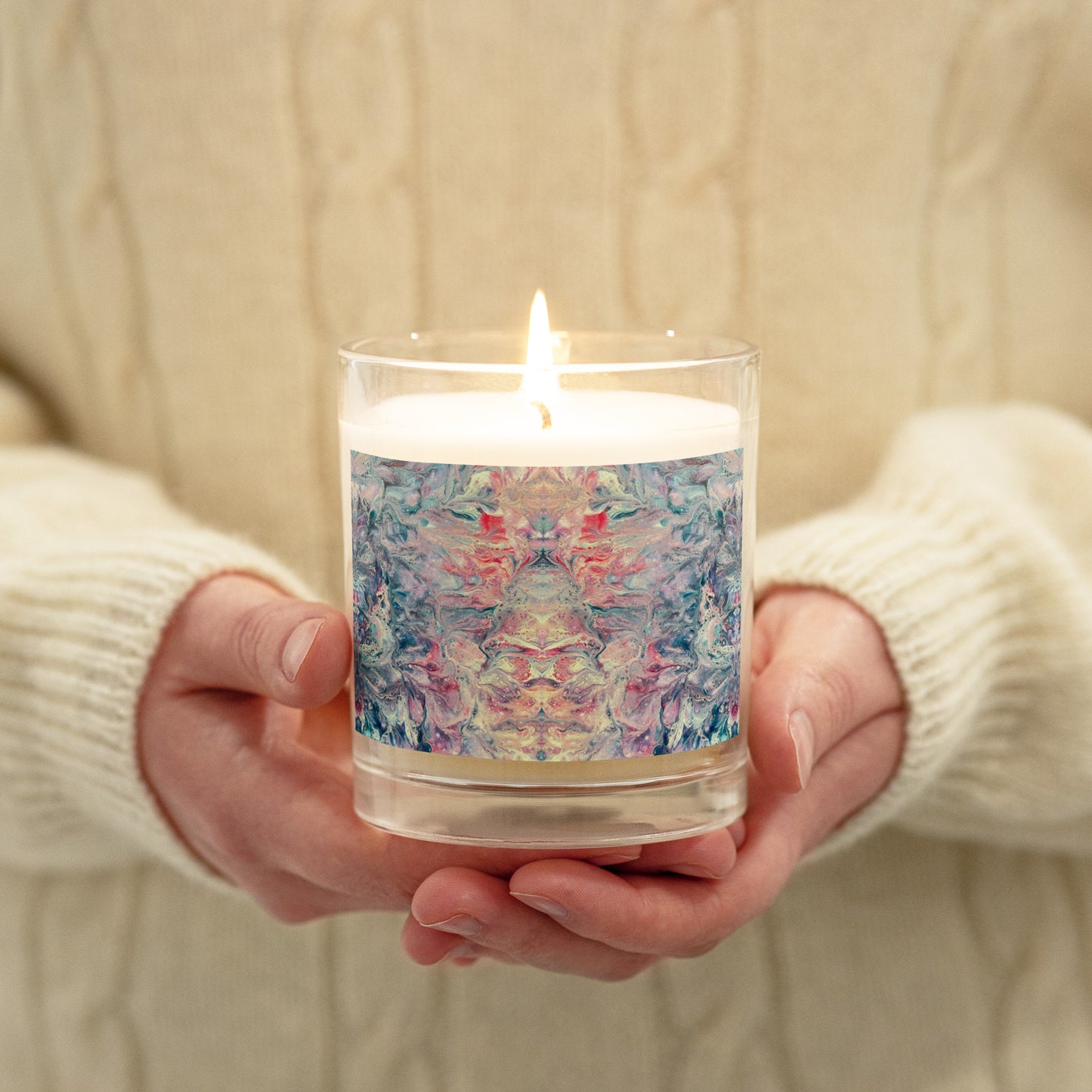Meditating Monk Glass jar soy wax candle