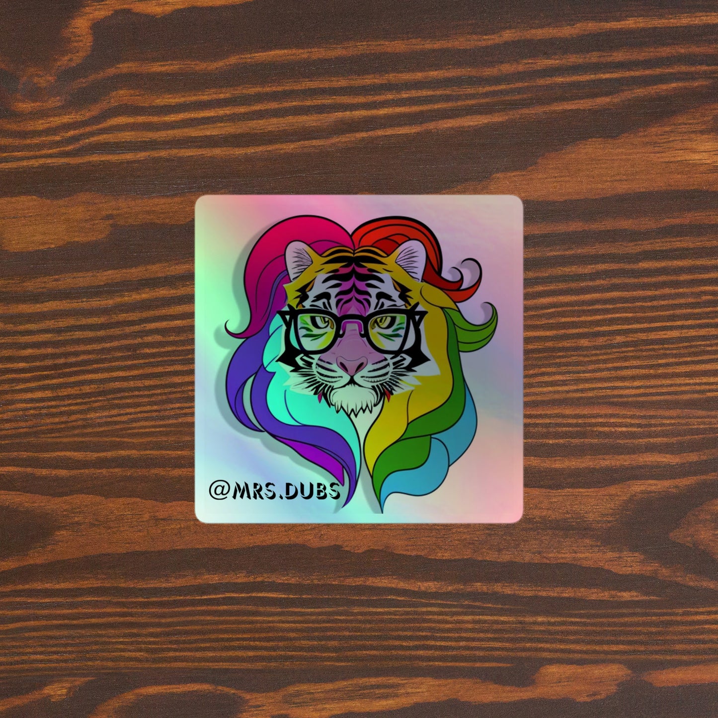Mrs.Dubs Rainbow Tiger Holographic stickers